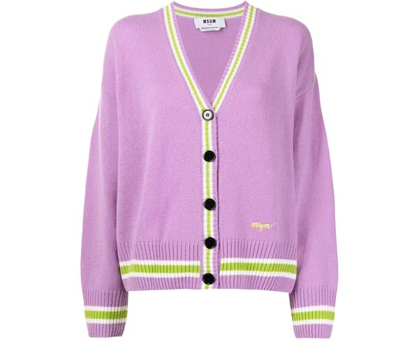 MSGM contrast-stripe cardigan